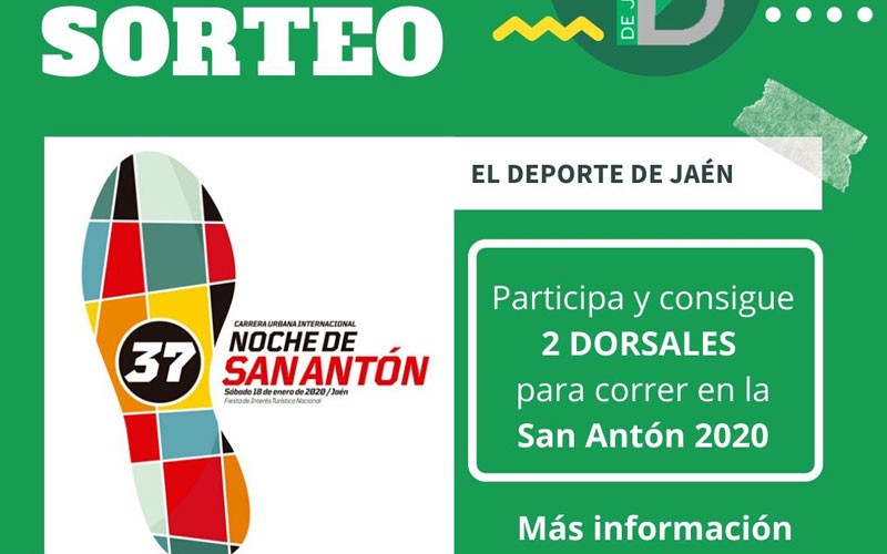 SORTEO de dos dorsales para la San Antón de Jaén 2020