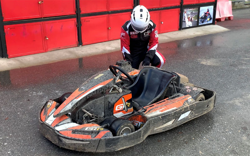 Podio de Juan Luis Real en el Trofeo de Karting de Navidad de la Copa Regional de León