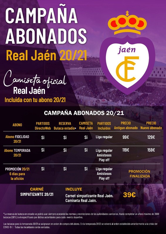 cartel campaña abonados real jaén 2020-2021