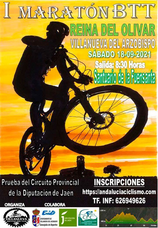 cartel maraton btt reina del olivar villanueva del arzobispo