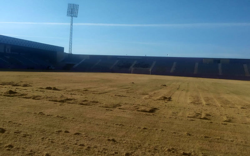 El Real Jaén inicia los trabajos de mejora del césped de La Victoria