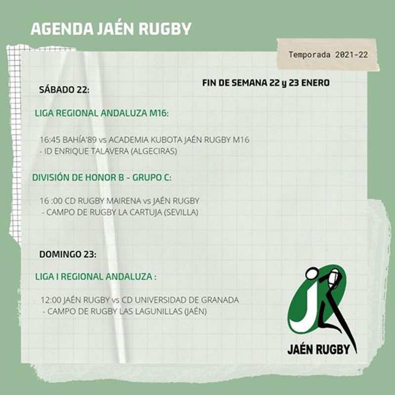 agenda jaen rugby fin de semana