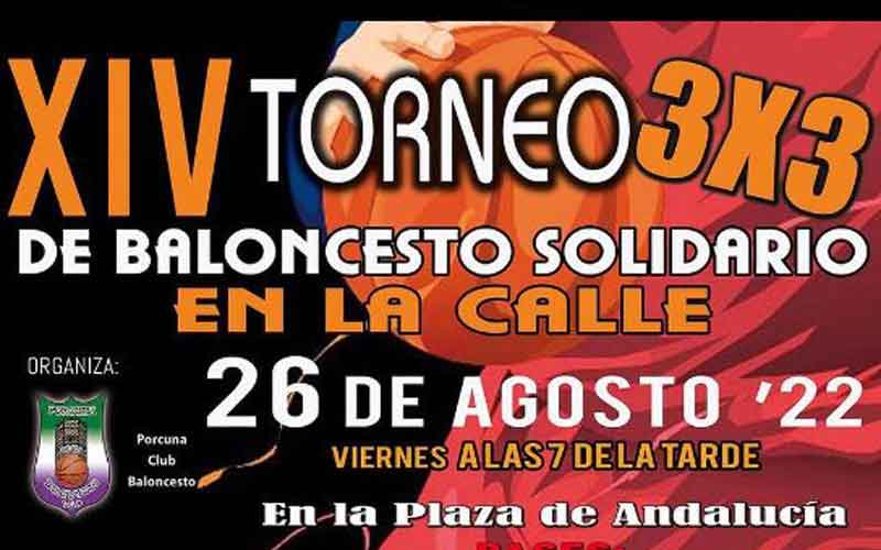 El CB Porcuna celebrará el 26 de agosto su XIV Torneo Solidario 3×3