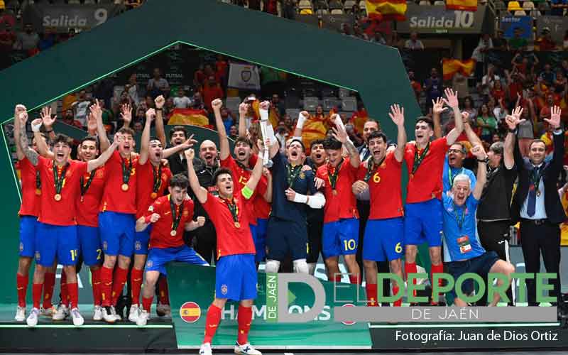 España revalida el título de campeón de Europa sub-19 de fútbol sala en el Olivo Arena de Jaén