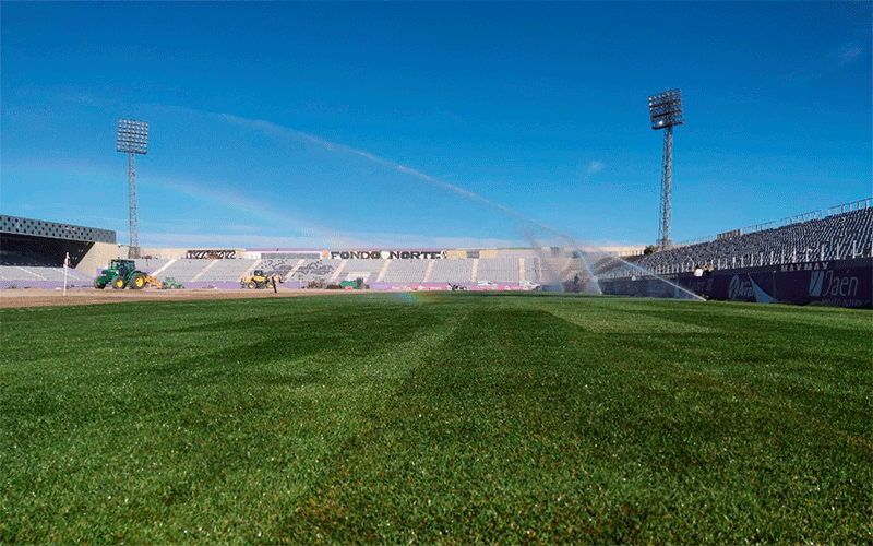 Avanzan a buen ritmo los trabajos de instalación del nuevo césped del Estadio La Victoria