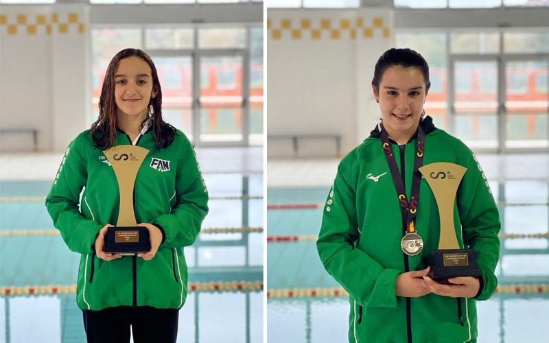 Blanca Fernández y Leonor de la Rosa, campeonas de España alevines con la selección andaluza de natación