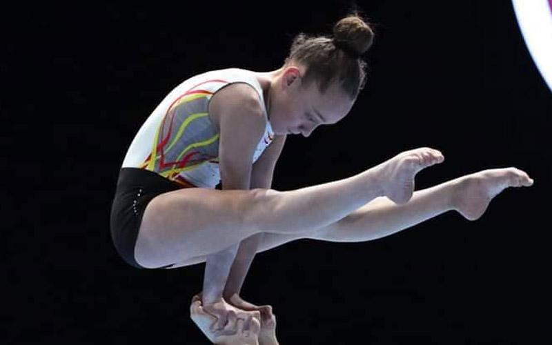 Jara Molina participa en una concentración de la Real Federación Española de Gimnasia