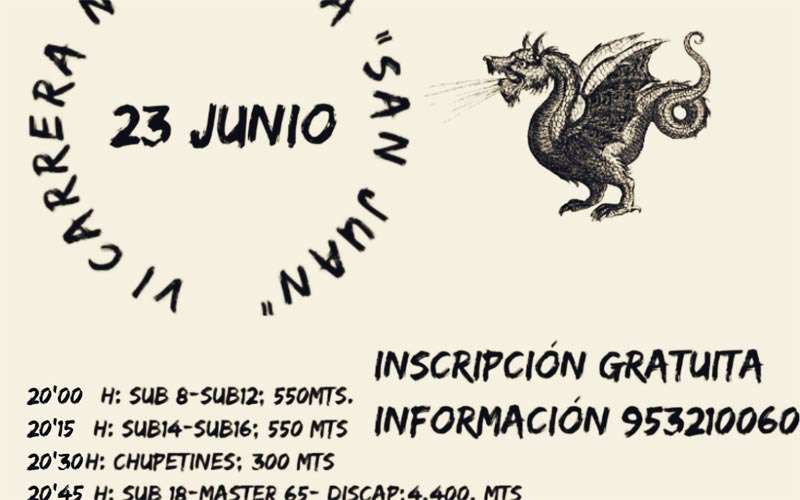 Abierto el plazo de inscripción en la VI Carrera Nocturna de ‘San Juan’ de Martos