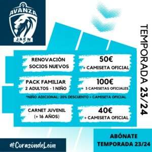 precios abonos avanza futsal 2023-2024