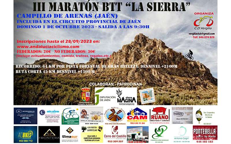 La III Maratón BTT ‘La Sierra’ recorrerá el entorno de Campillo de Arenas