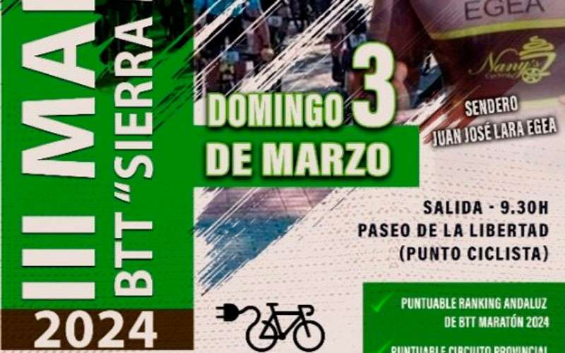 La Sierra de Marmolejo abrirá el Circuito Provincial Jaén BTT Maratón 2024