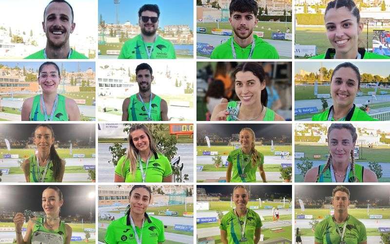 Los atletas del Unicaja Atletismo demostraron su talento con 18 medallas en el Andaluz Absoluto
