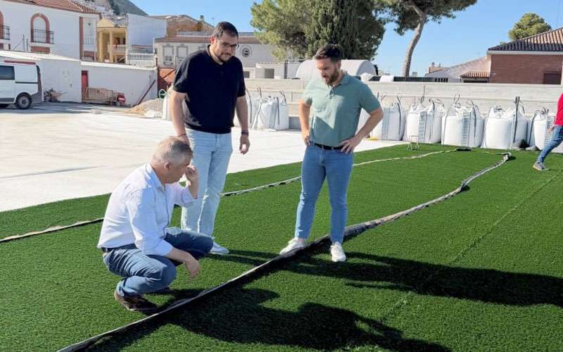 Fase final de la reforma del campo de fútbol ‘Ciudad de Martos’